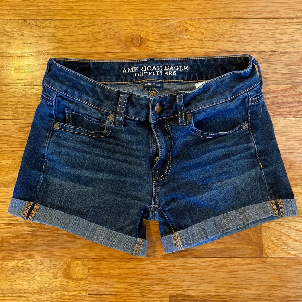 American Eagle Super-Stretch Midi Jean Shorts